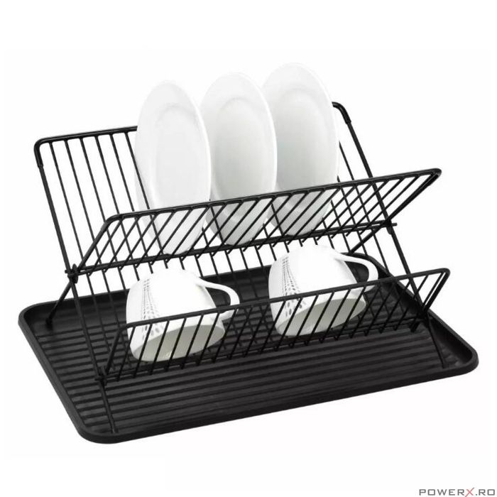 Suport pentru vase cu tavita, negru, 43x32x25,5 cm Kinghoff