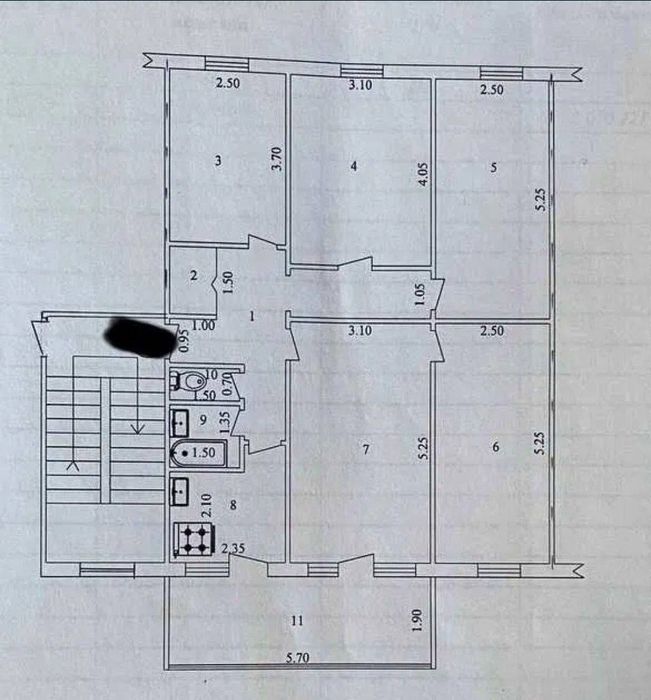 Юнусабад 15 5ком/4 этаж/5 этажный 90м²