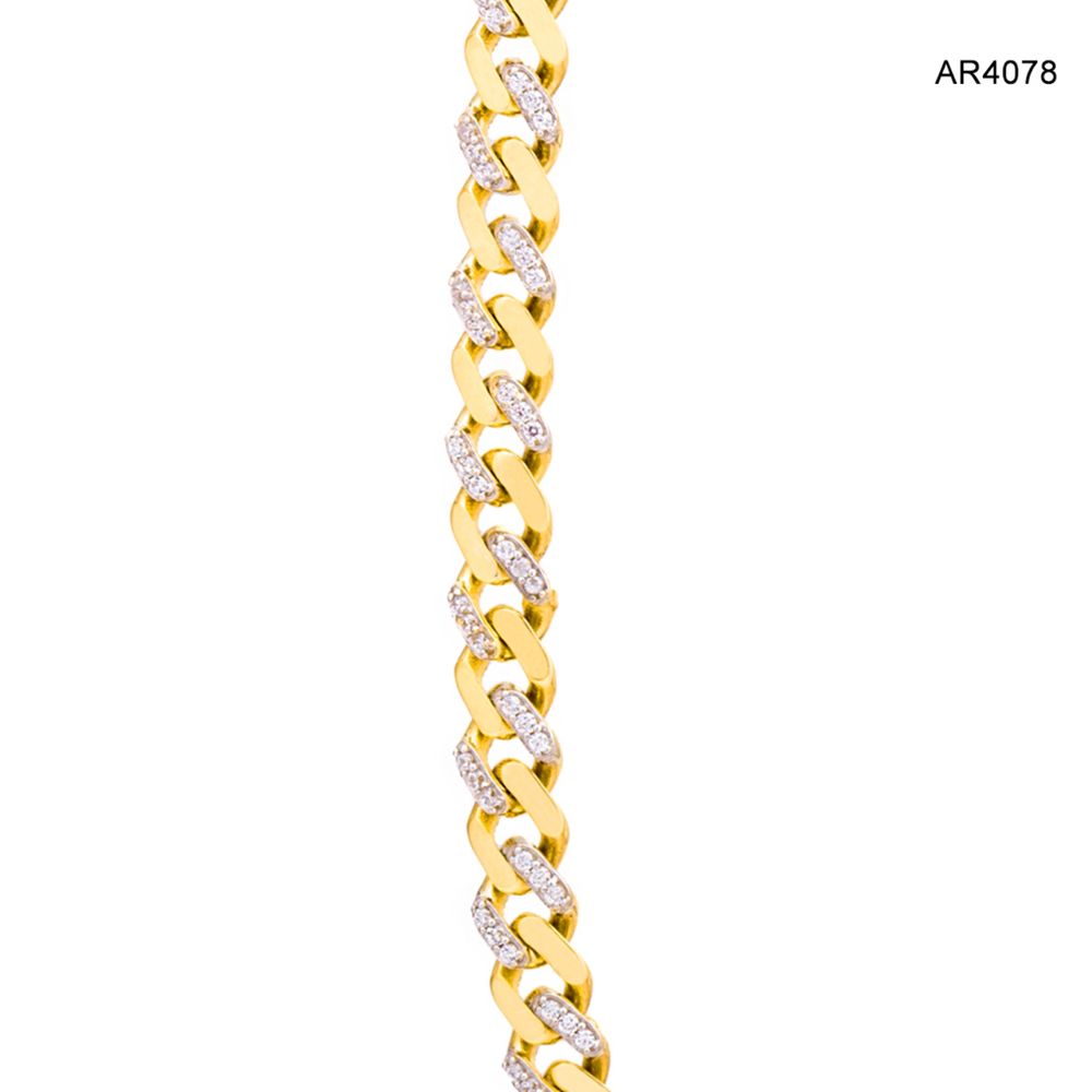 Lant Aur 14K MONACO Chain Cuban model deosebit by ARJEWELS AR4078