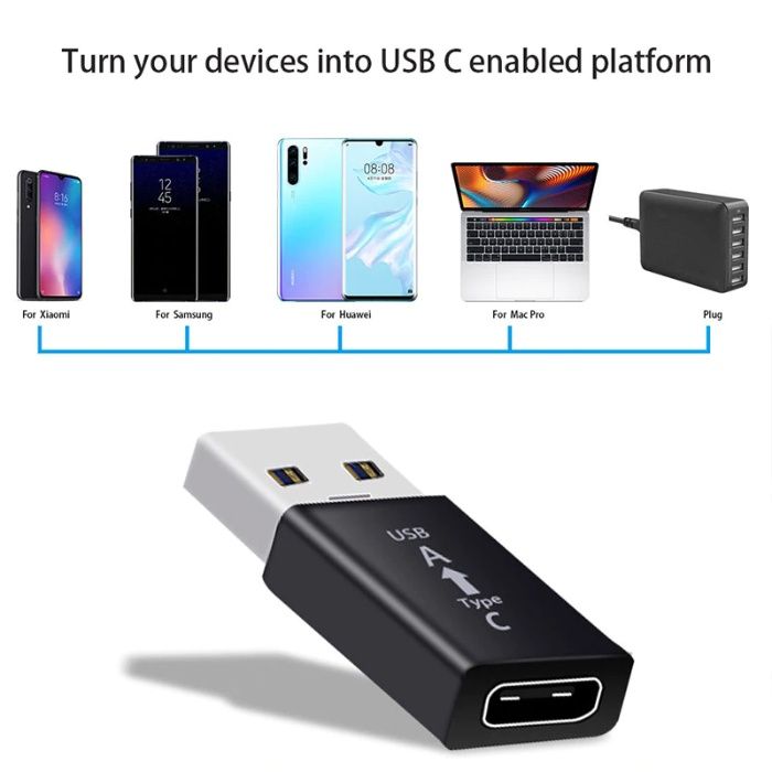 Преходник адаптер USB Type-C/USB 3.1 женско към USB 3.0 мъжко + Гаранц