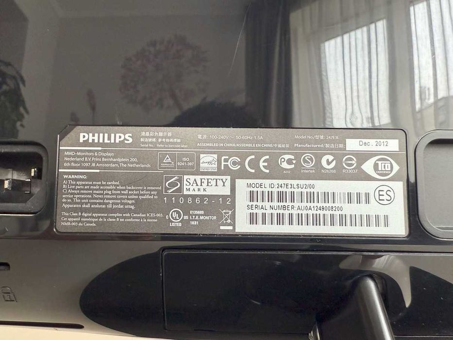 Monitor Philips 24” LED Full HD – Model 247E3LSU2/00