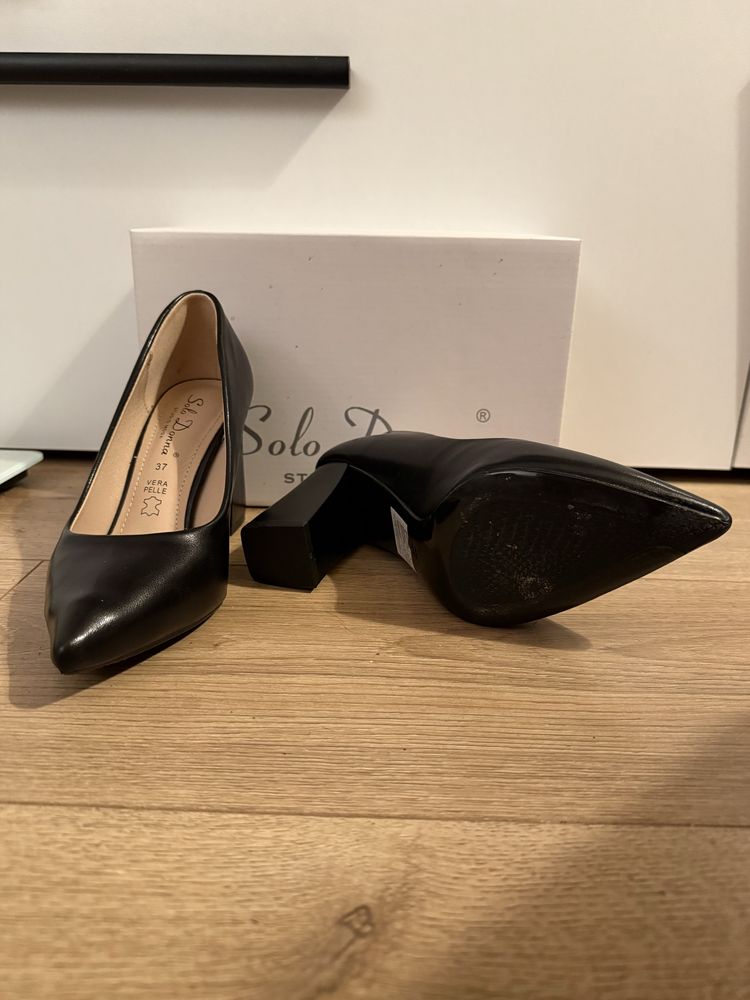 Pantofi eleganți damă negri, mărimea 37 – purtați o singură dată