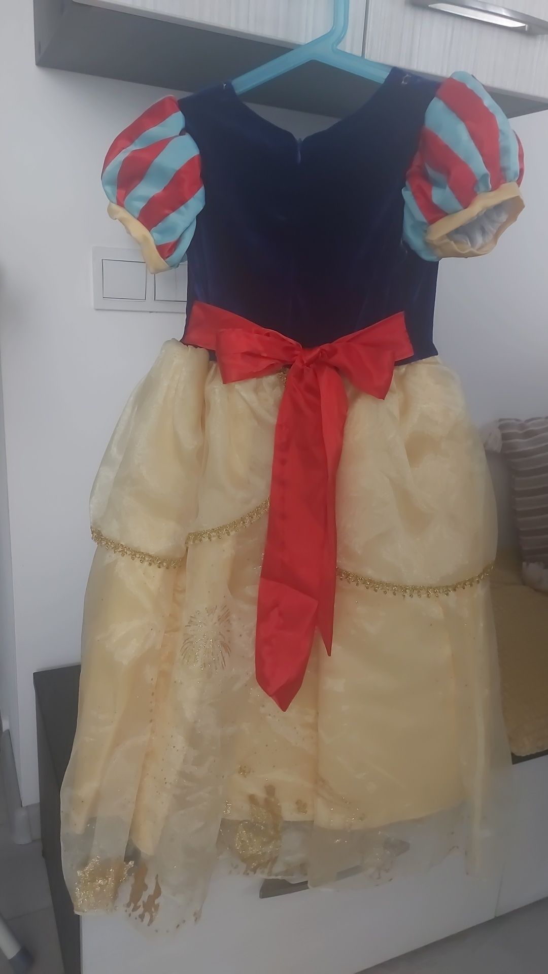 Rochie Costum carnaval fete Alba ca zapada, 140 cm