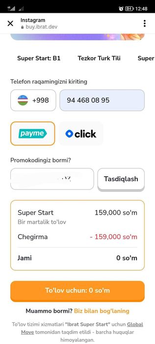Ibrat Academy - Super Start Ingliz tili Beginner daraja 100%  promokod