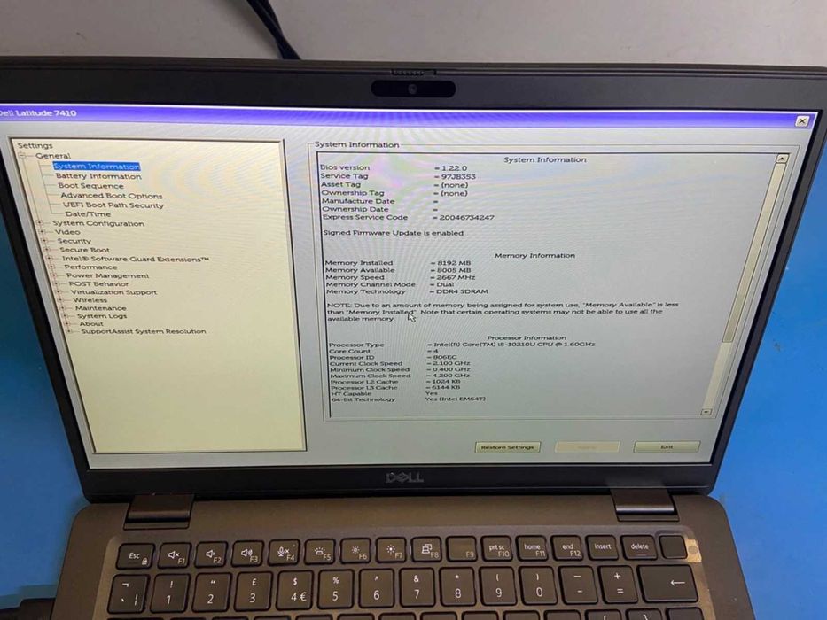 Laptop Dell Latitude 7310 i5 gen10, 8GB RAM, fara SSD