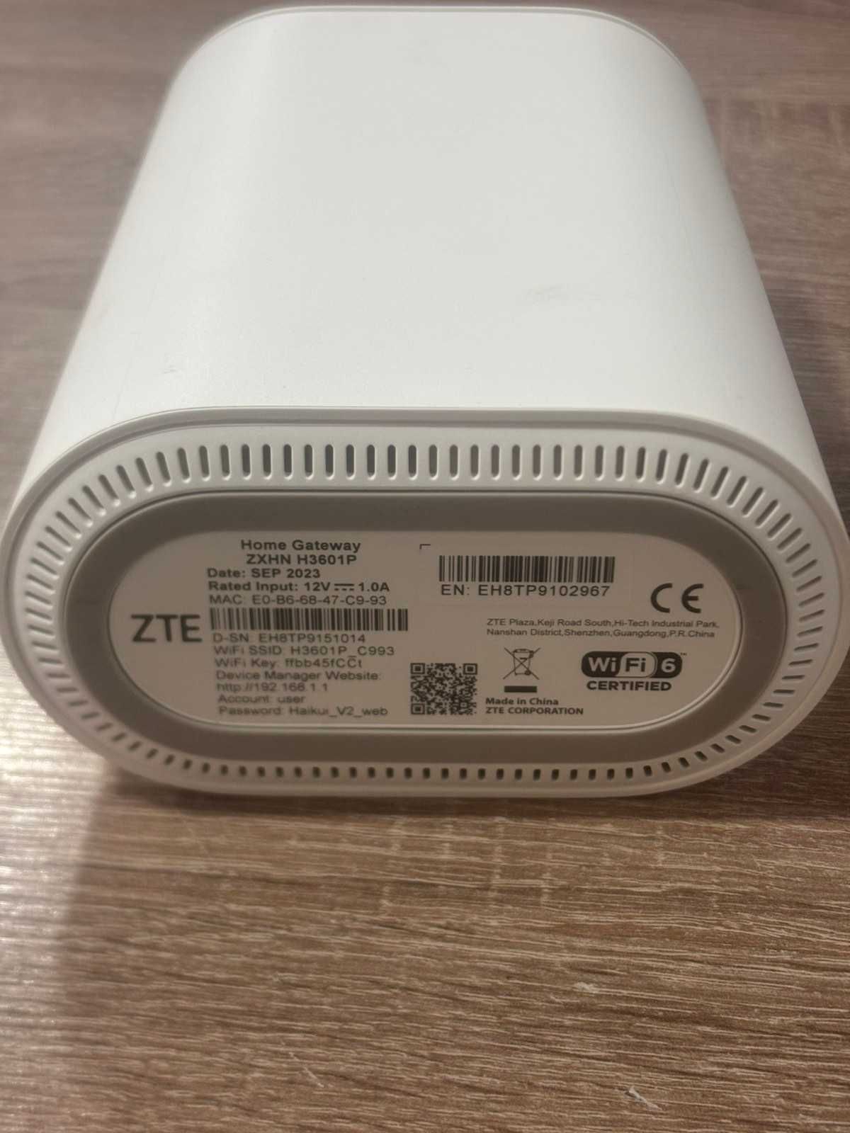 Продавам рутер ZTE zxhn h3601p