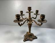 Suport de lumânări vintage din bronz cu 5 brate,31 cm