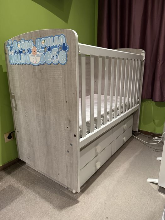 Кошара/легло Nicolle Baby 60/120+матрак+протектор,комплект чаршафи