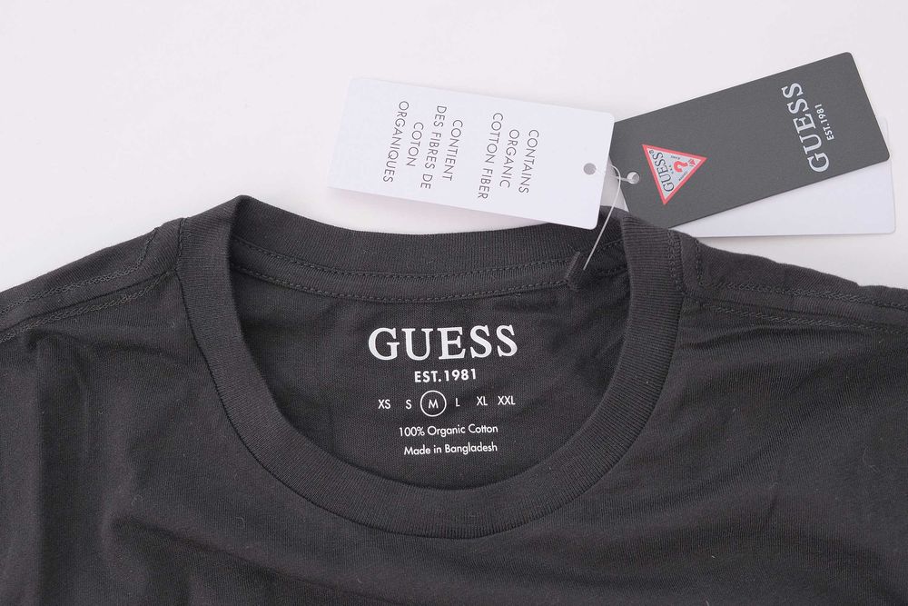 ПРОМО GUESS S,М и XXL размери-Оригинална черна тениска с баркод