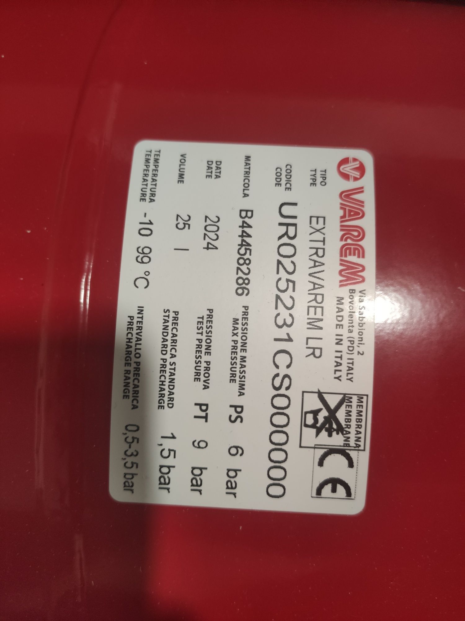 Vas expansiune varem 25l 6bar
