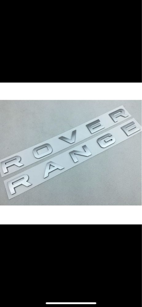 Set litere scris gri crom negru emblema capota  Land Rover Range Sport