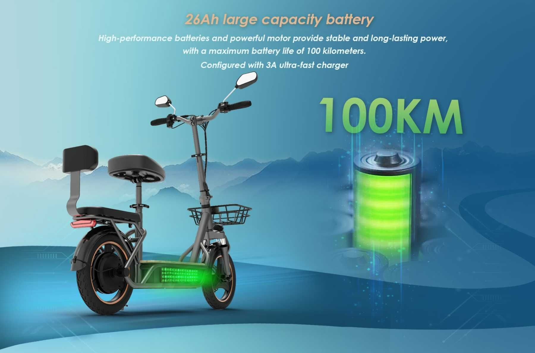 Електрически скутер/тротинетка със седалка KuKirin C1 PRO 500W 26AH