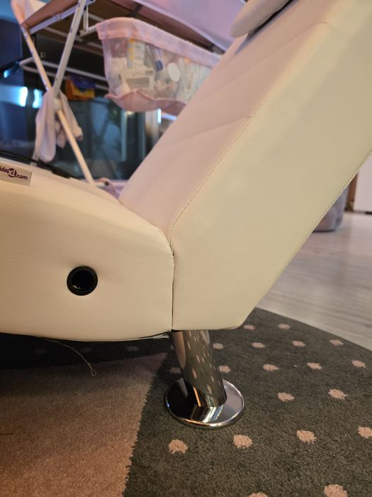 OFERTA!!! Sezlong de masaj cu perna, alb, piele artificiala. ESTE NOU!