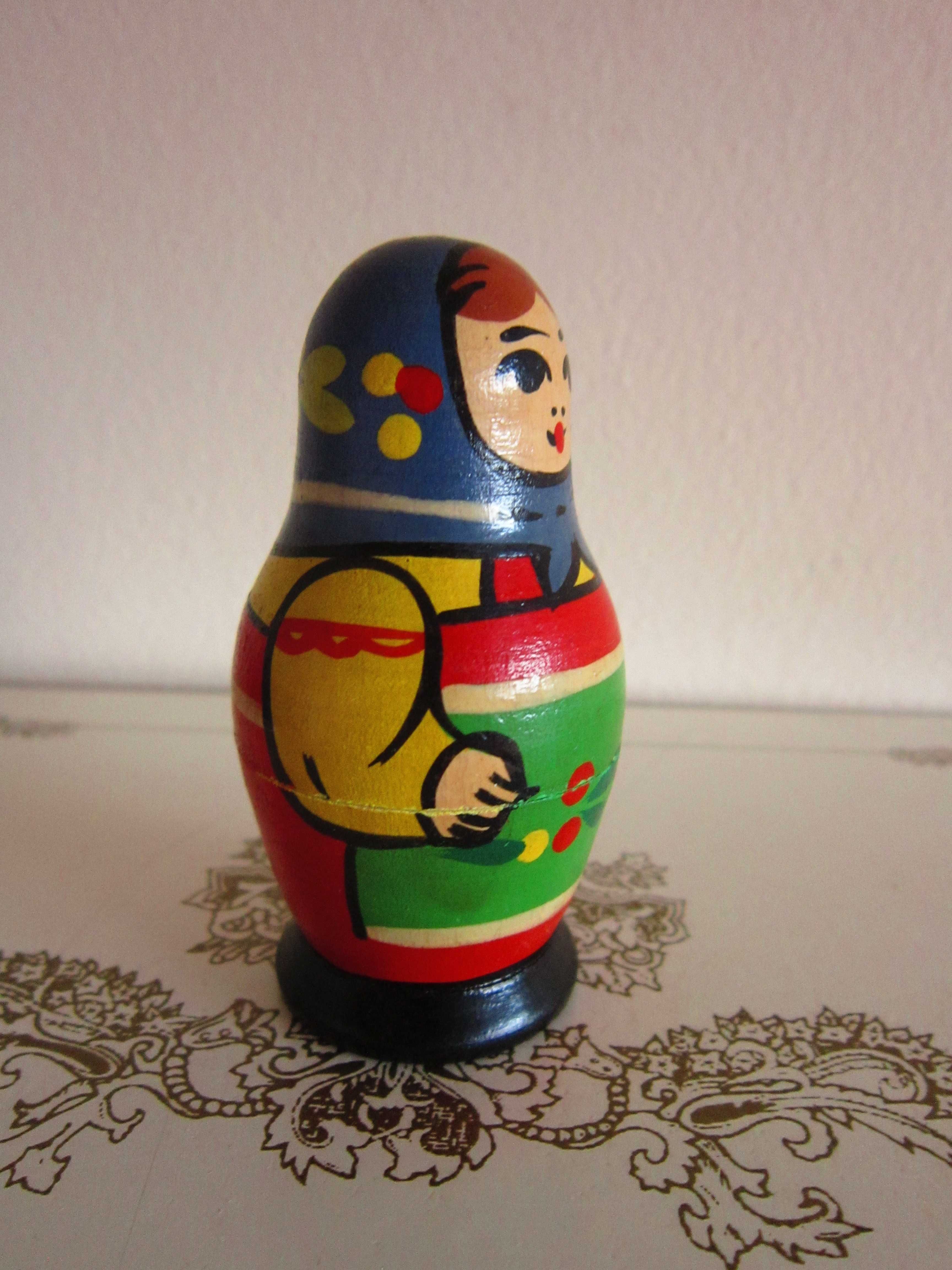 Matrioska de colectie miniatura handmade Rusia'70 cadou inedit