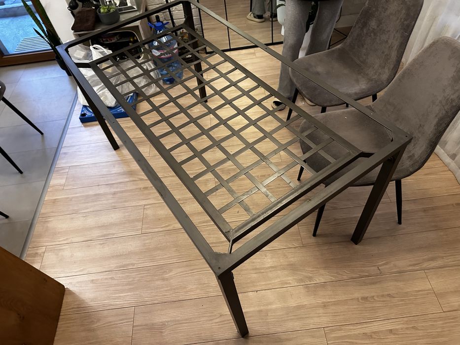 Трапезна маса IKEA с два плота – стъклен и дървен, 150х77х75 см