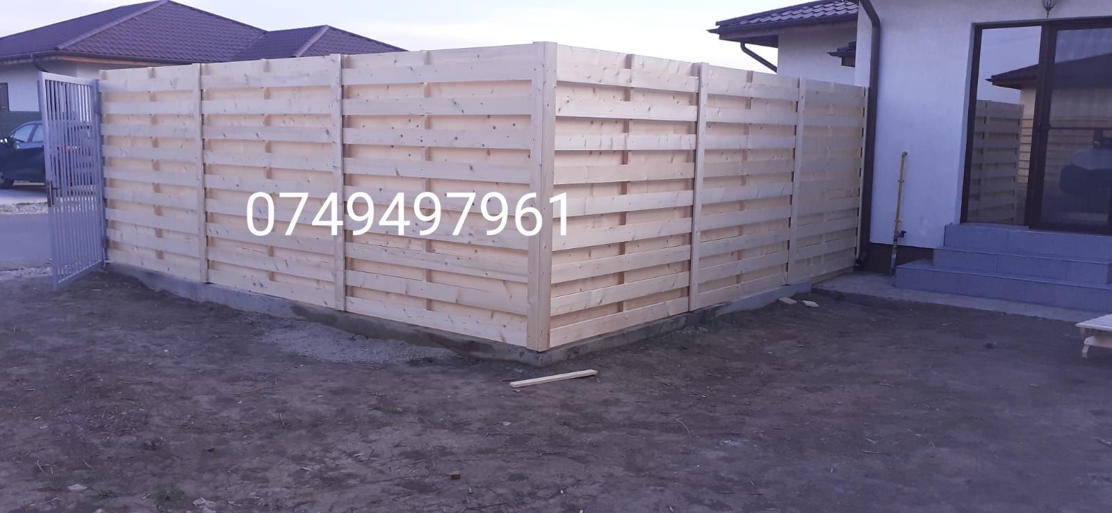 Panou gard lemn pentru gradina cu montaj sau fara