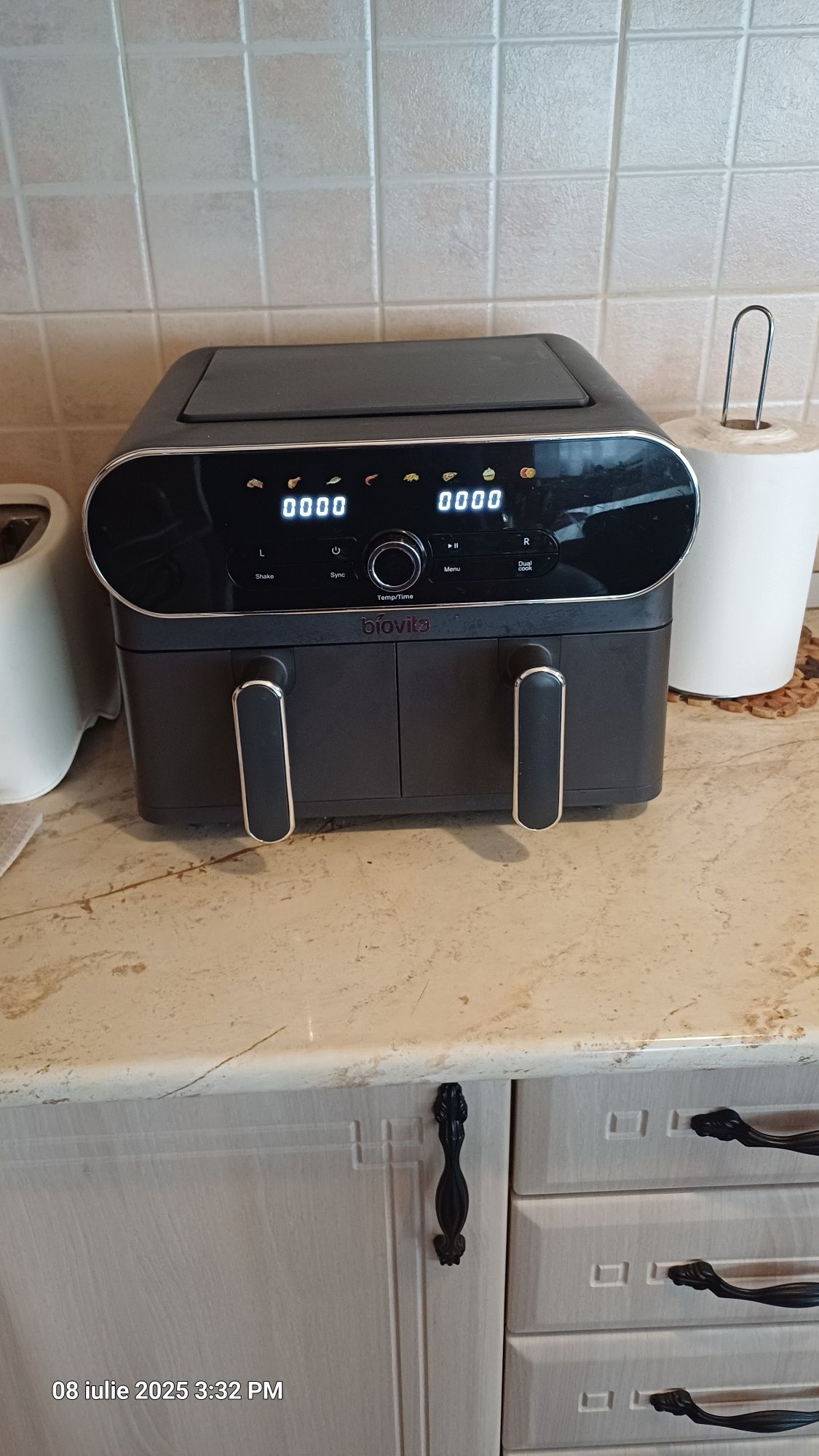 Vând AIRFRYER,Friteuză cu aer cald, DUO, 10.4L, 1700W, 2 zone de gătit