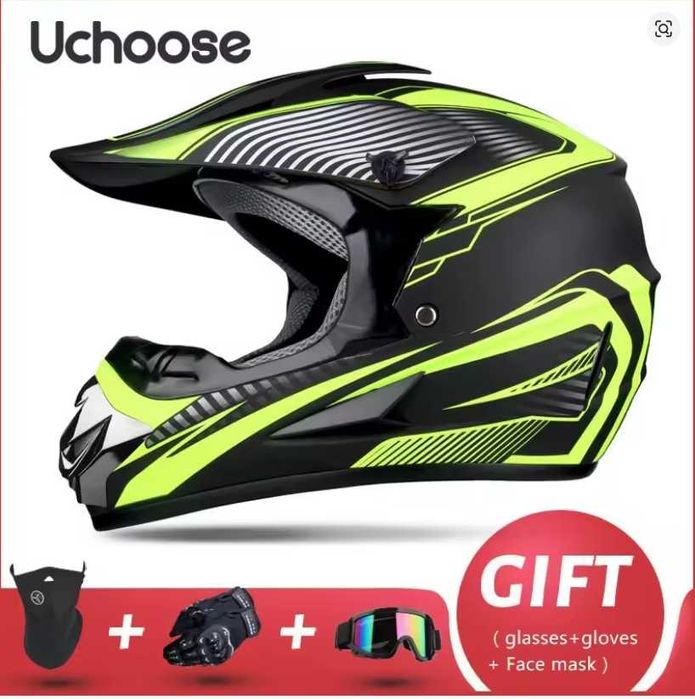 NOU! Casca moto, trotineta, cu ochelari, manusi, marimea S