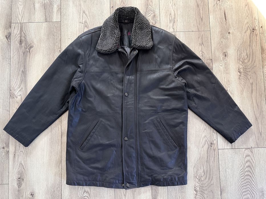 Geaca Piele Naturala PAUL R SMITH Guler Blana Captusit Gros | XL