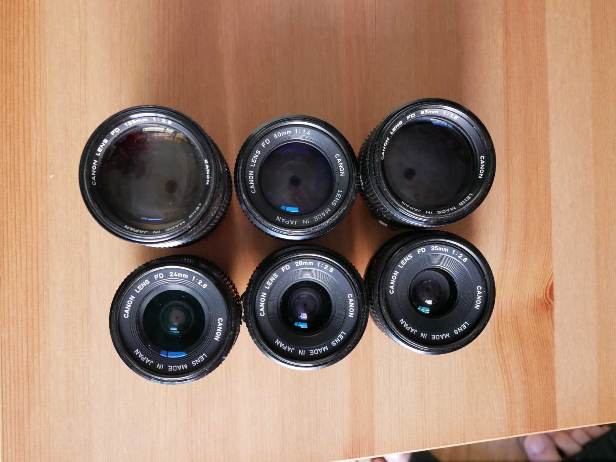 Комплект обективи Canon FD в перфектно състояние. Продават се заедно!