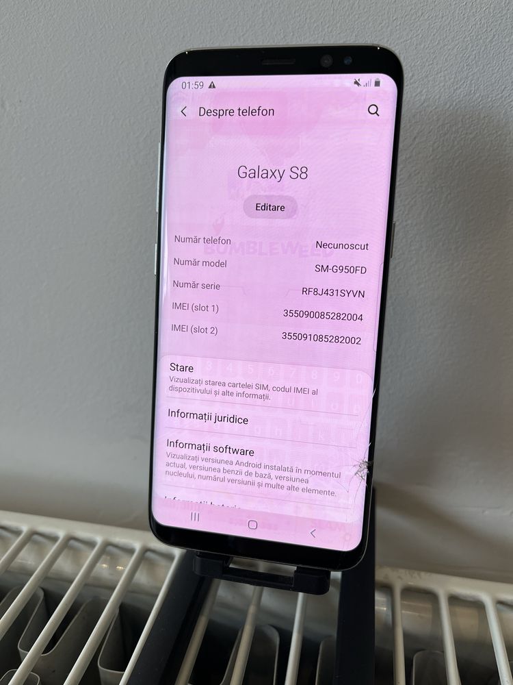 Samsung S8  64 GB fisurat burn