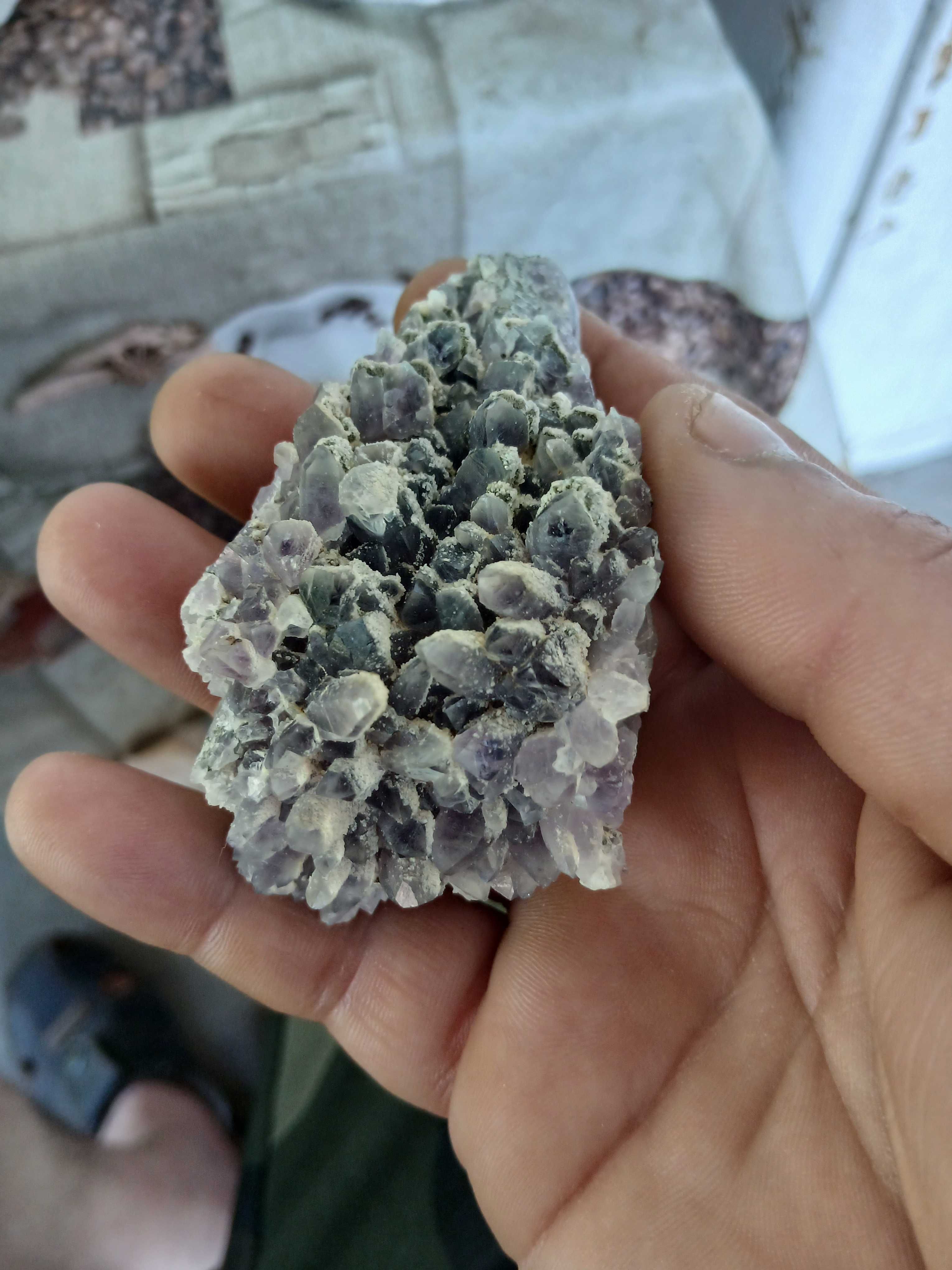 Лот от 4 друзи аметист,със пирит от България.