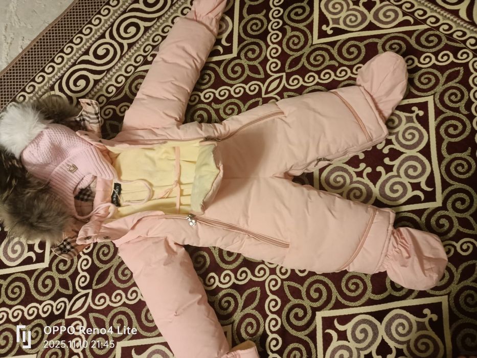 Конверт для новорождённого + комбинезон 2в1 розовый, отличное состоян.