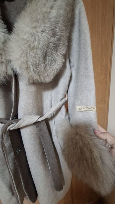 Палто Alpaca с естествен косъм