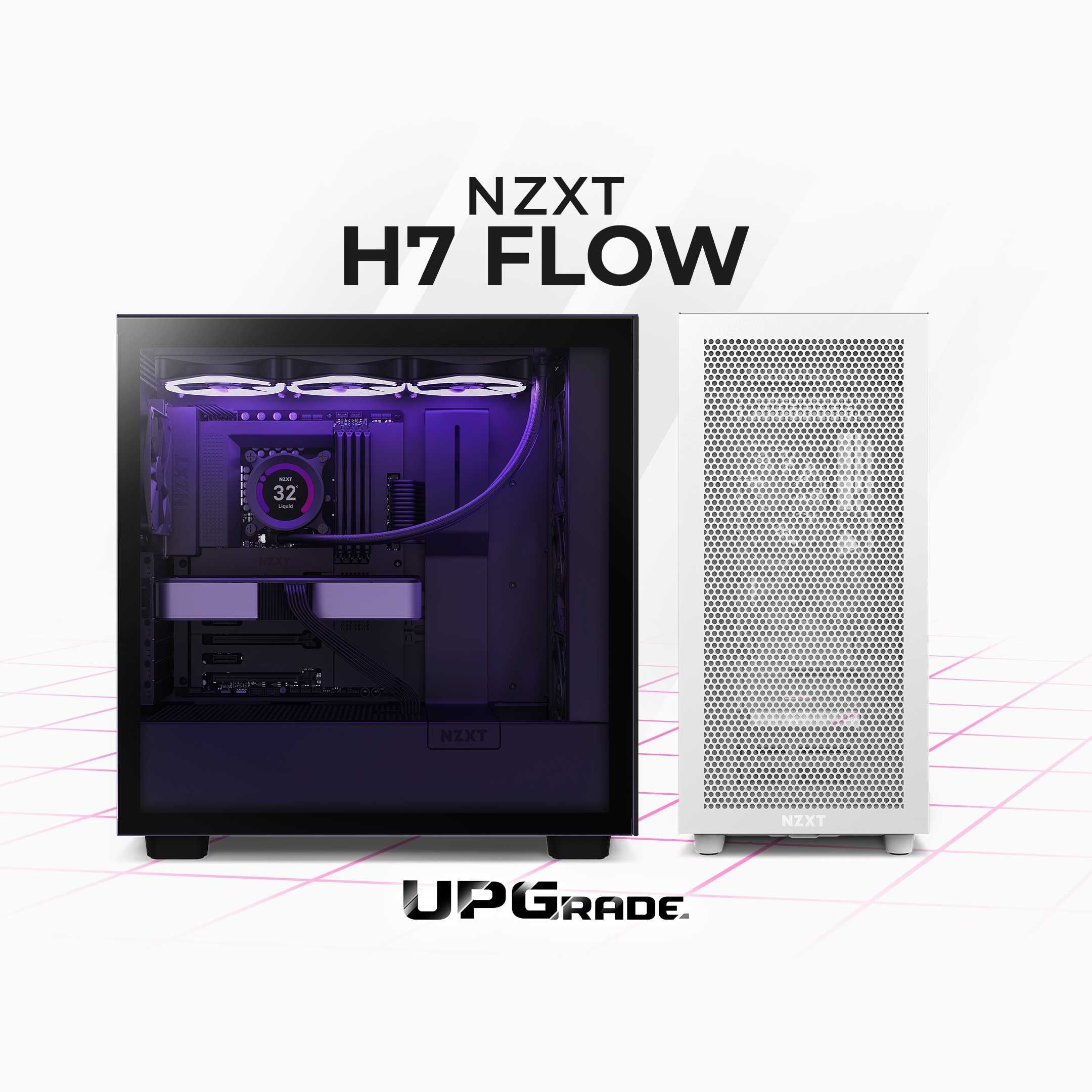 Корпус NZXT H7 FLOW Black, White, Black & White | Бесплатная Доставка