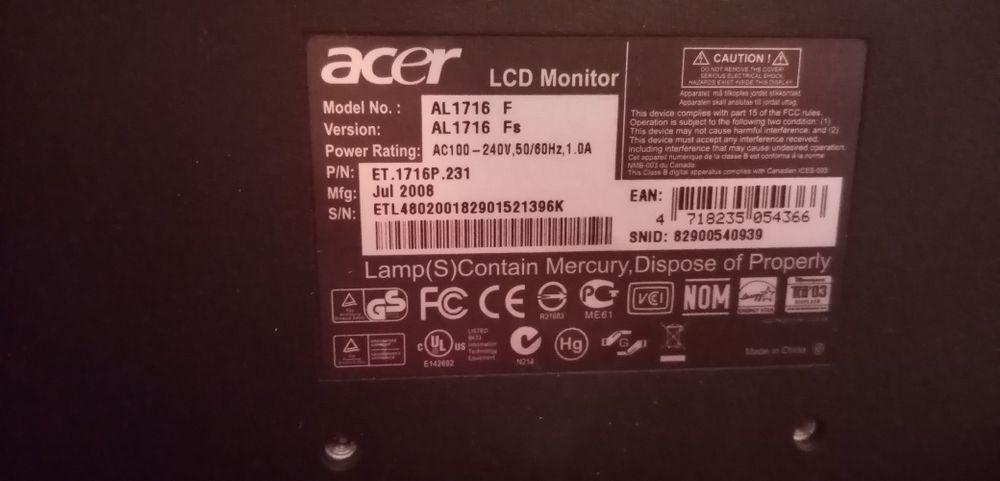 Монитор Acer 17"