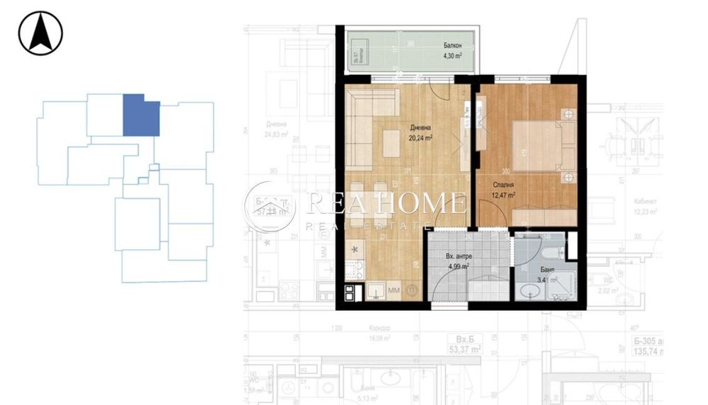 Продава се Двустаен апартамент в София, Младост 4 - 65 кв.м за 2067 €/кв.м - Снимка #1