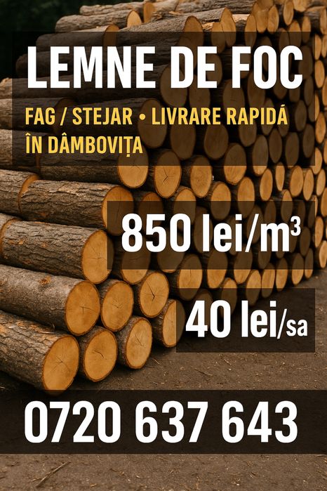 Lemne de foc fag/stejar – livrare rapidă în Dâmbovița