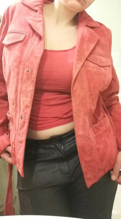 Geaca de piele autentică c&a