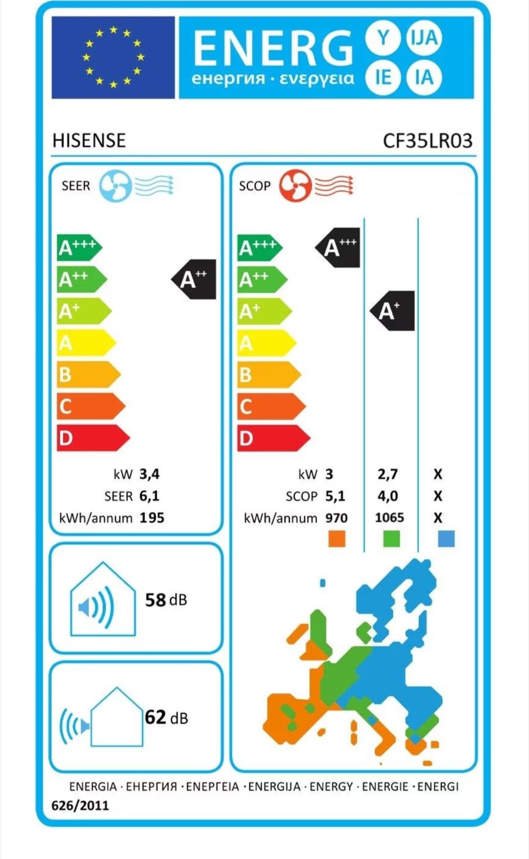 A.C. Hisense Hi-Smart 12000Btu +kit inclus WiFi Nou Garantie 2 Ani