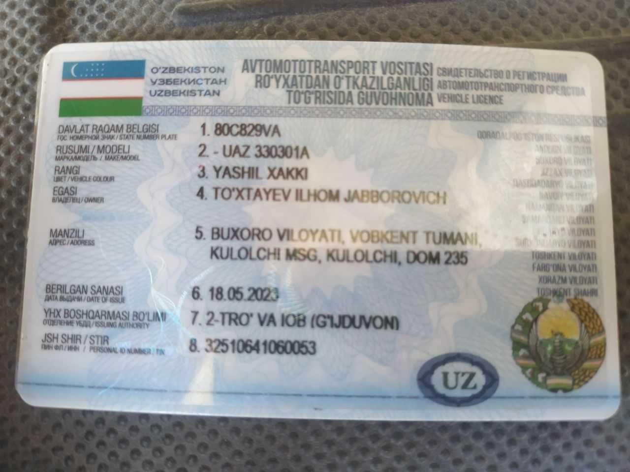 Uvaz sotiladi tez va arzon