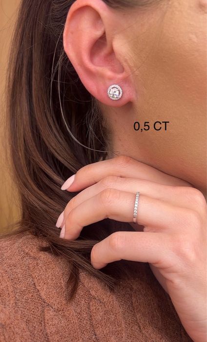 Cercei rotunzi 1 CT moissanite