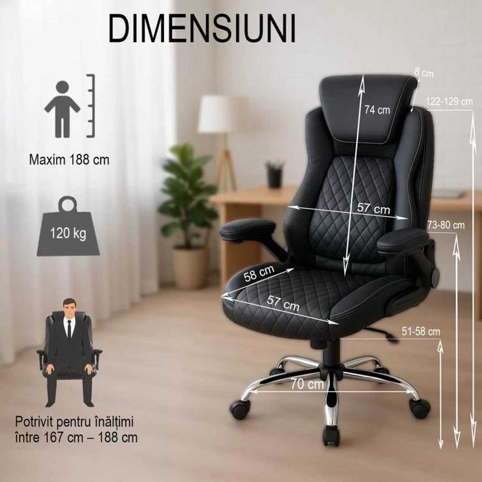 Scaun Ergonomic TOP Suport lombar reglabil DHO 651 LIVRARE GRATUITA