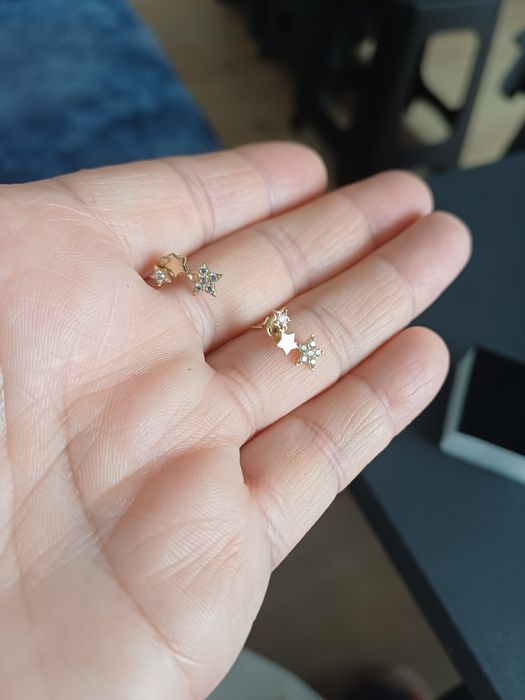 Cercei de aur galben de 14 k noi