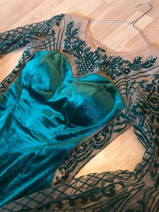 Rochie catifea verde smarald