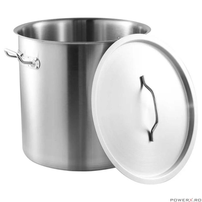 Oala cu capac din otel inoxidabil, capacitate 33 litri, 35 cm,