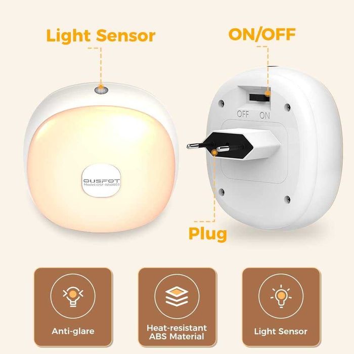 Акумулаторни нощни лампи със сензор за здрач