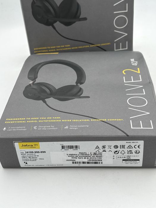 Casti stereo cu microfon Evolve2 40 SE, Jabra, USB-A, Negru, Sigilate