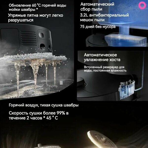 Умный робот-пылесос DREAME-X30 Pro, черный