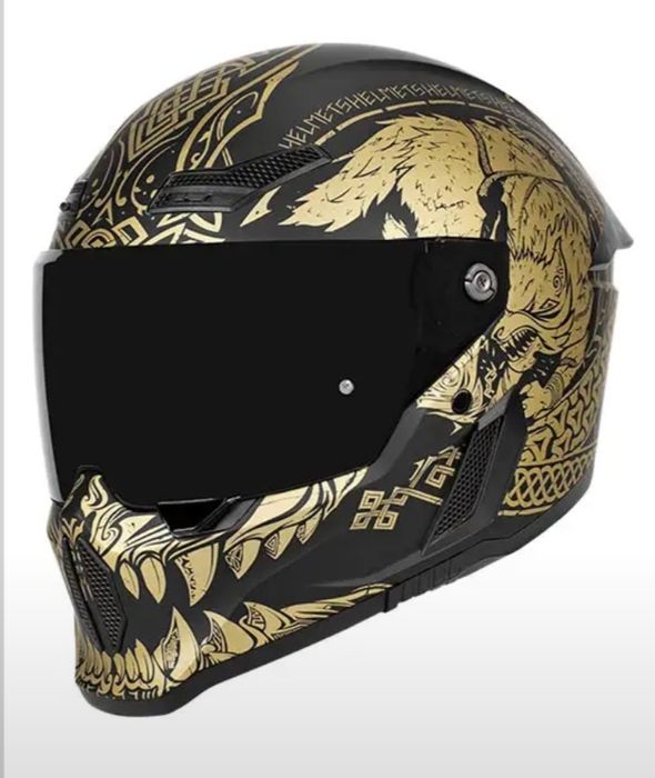 LUOK шлем с рисунком золотой волка