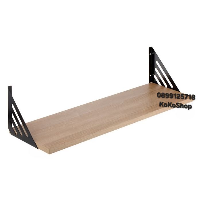 Рафт дъб сонома-60x20x1.5 см./стенен рафт с метални елементи