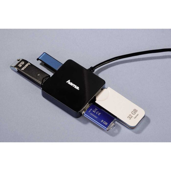 Hama HUB cu 4 porturi USB 2.0, auto-alimentat, negru Nou