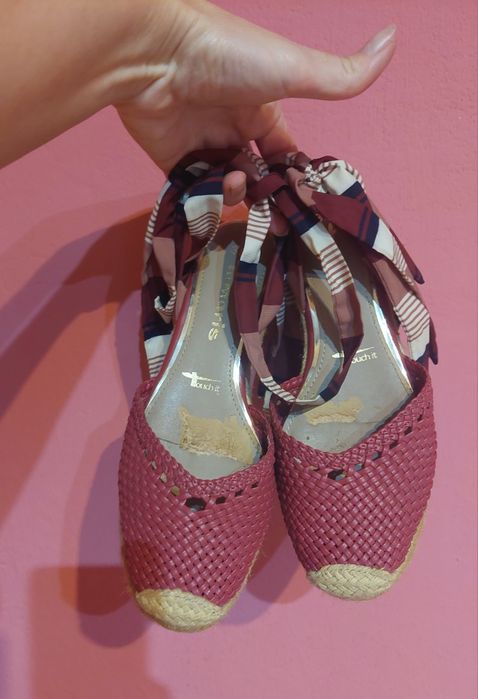 Pantof tip sandala cu panglică TAMARIS