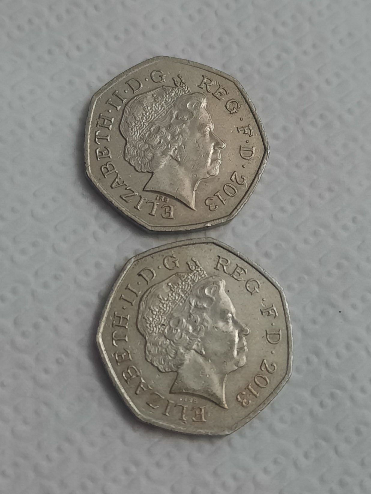 Lot monede fifty pence 2013