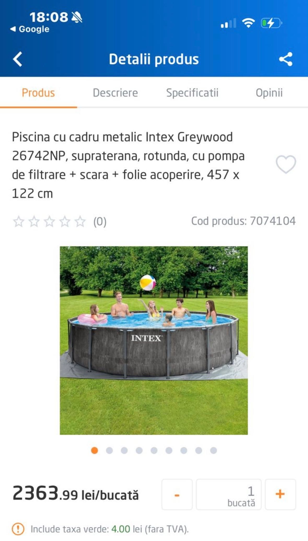 Piscină  cu cadru metalic
