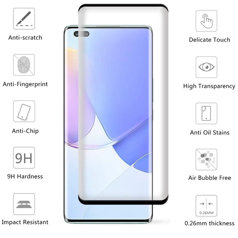 5D Извит Стъклен Протектор за дисплей за Huawei Nova 9